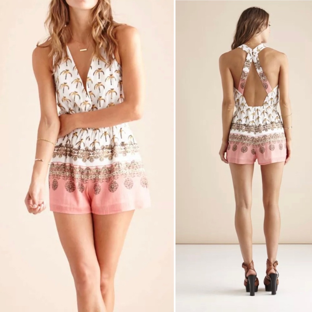 NWT Suboo Life's Peachy Palm Tree Playsuit